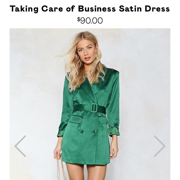 taking care of business satin dress